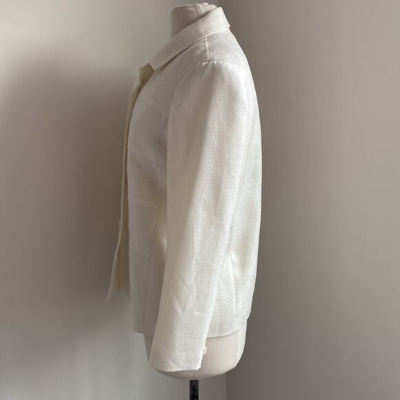 VINTAGE Henry Lee Blazer Womens Sz 10 Petite Cream Button Down - Picture 4 of 6